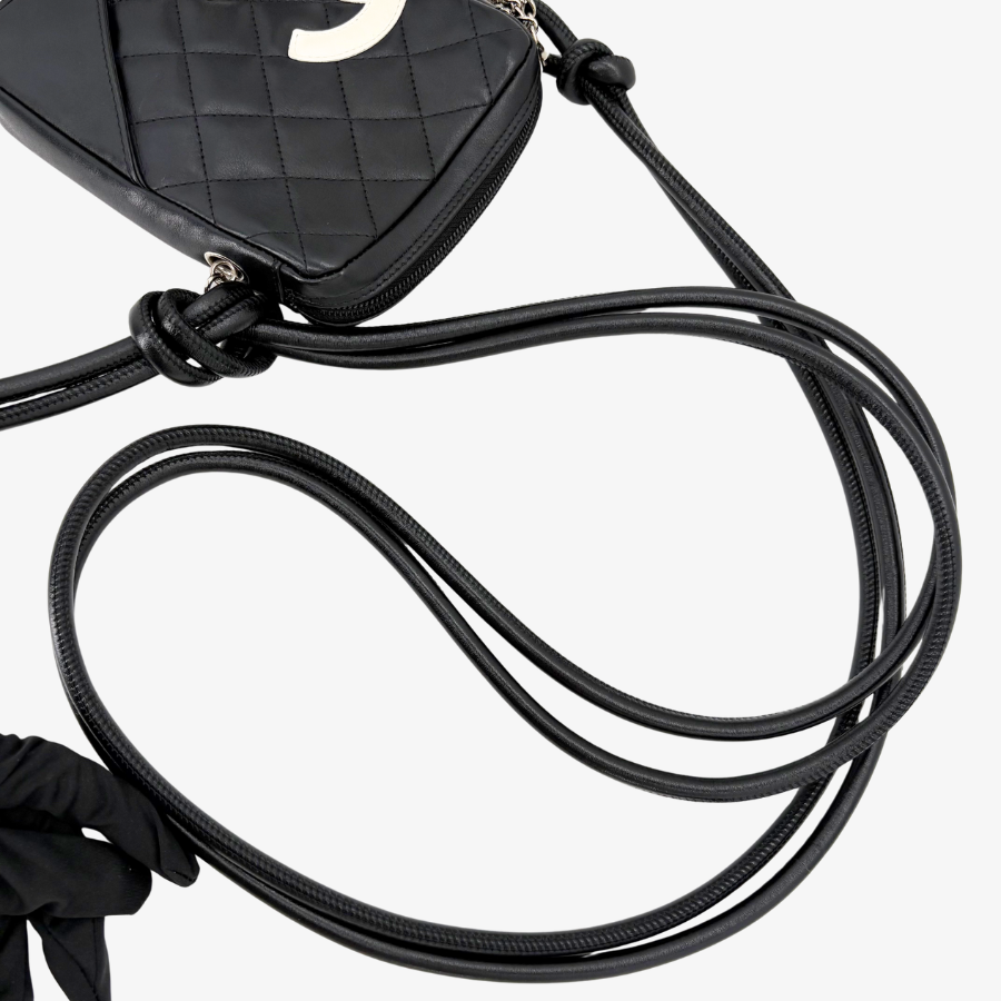RG369 - CHANEL Vintage Black Lambskin Ball Charm Shoulder Bag