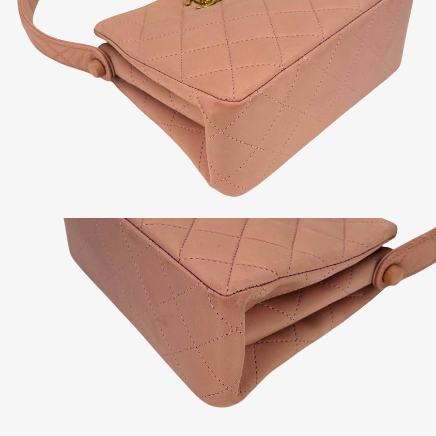 CS052 - CHANEL Vintage Red Lambskin 23cm Classic Flap Bag