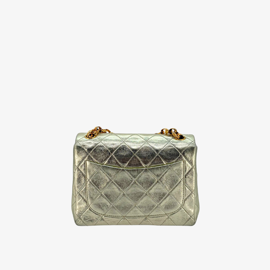 CS019 - CHANEL Vintage Light Gold Lambskin Timeless Square Flap Bag