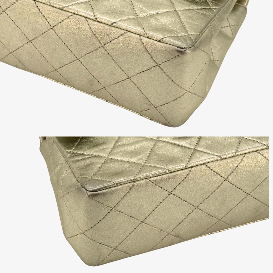 CS019 - CHANEL Vintage Light Gold Lambskin Timeless Square Flap Bag
