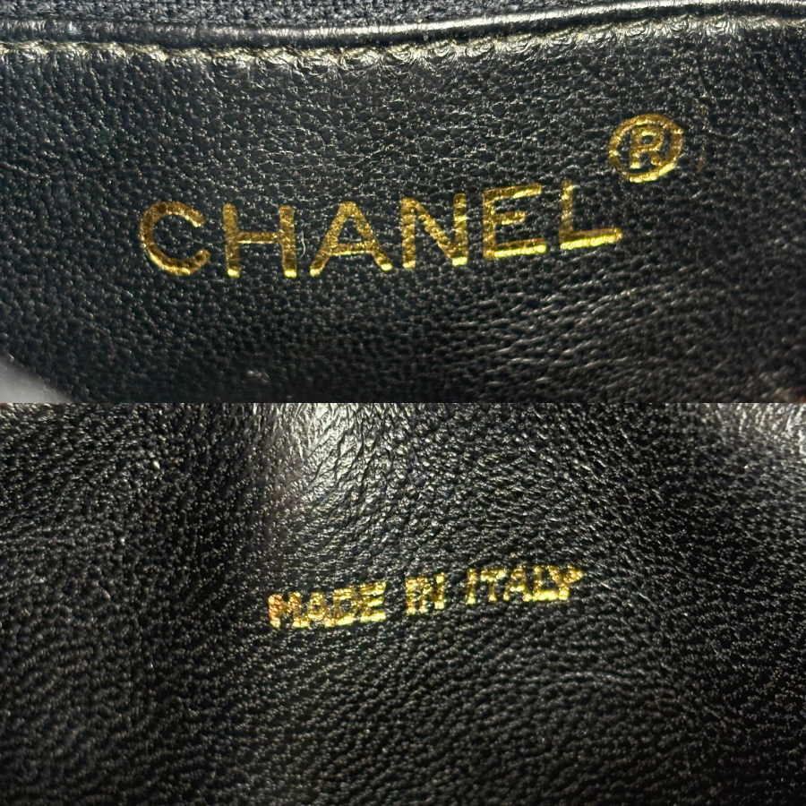 CS021- CHANEL Vintage Red Lambskin Big CC Logo Shoulder Bag