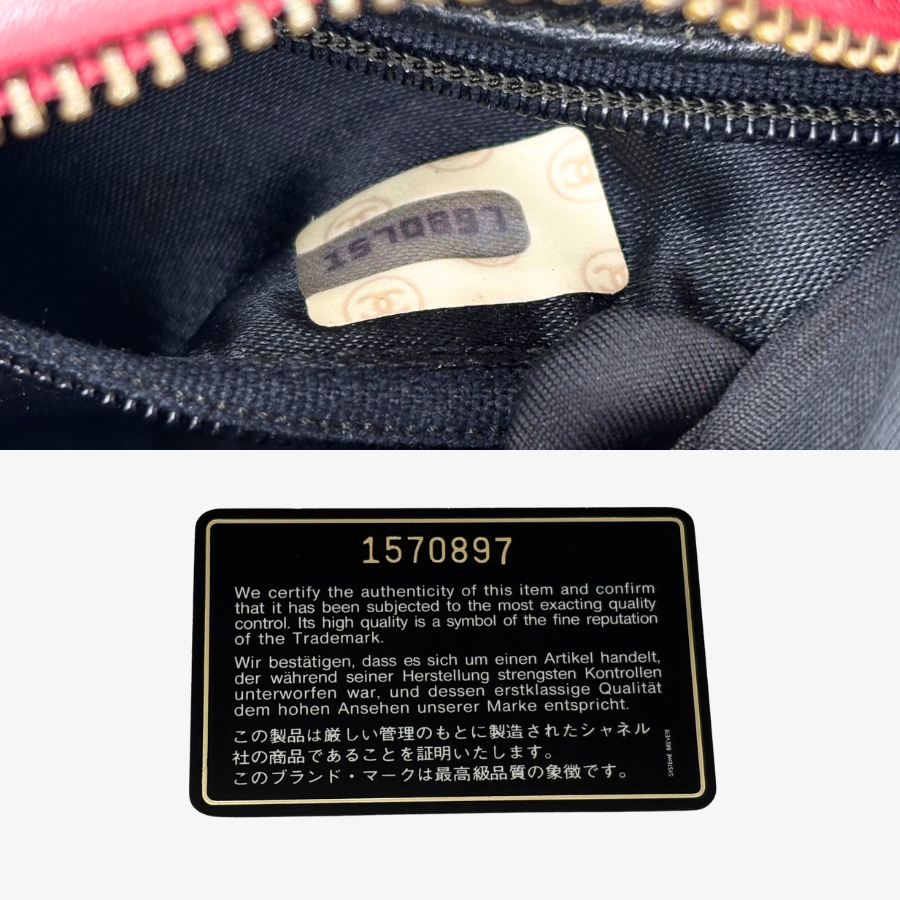 CS021- CHANEL Vintage Red Lambskin Big CC Logo Shoulder Bag