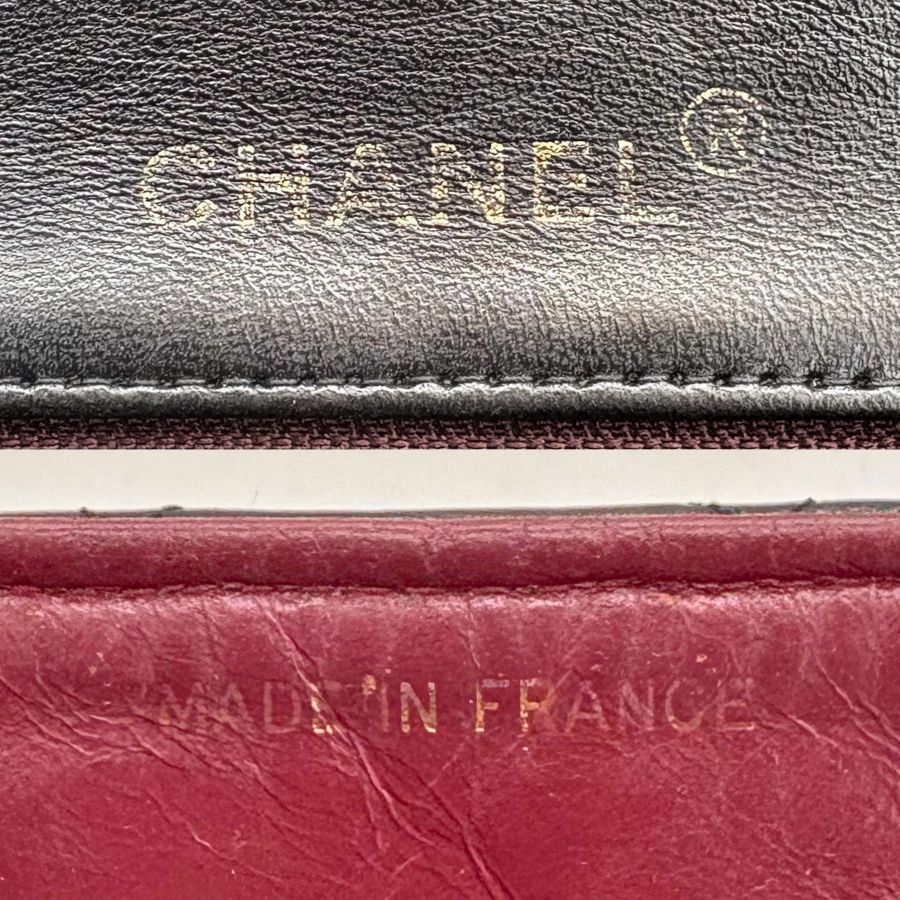 RG237 - CHANEL Vintage Black Lambskin 17cm Mini Square Flap Bag