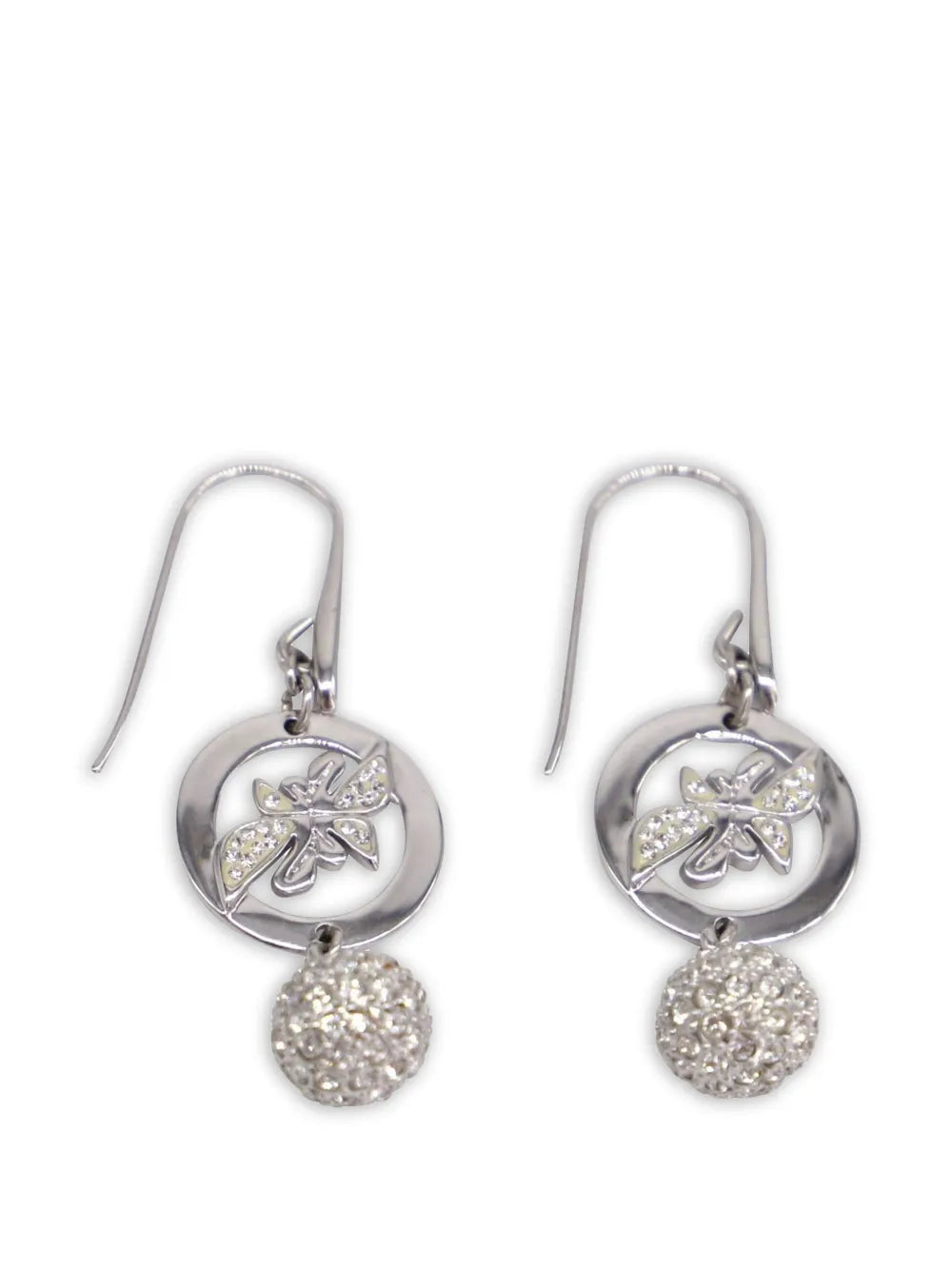 butterfly pave dangle earrings