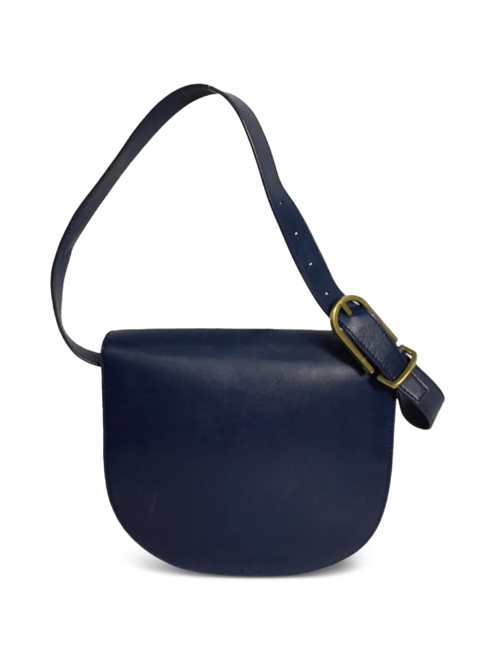 flap-top leather shoulder bag