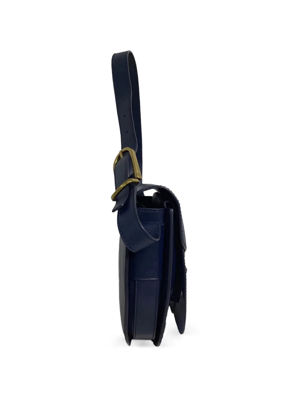 flap-top leather shoulder bag