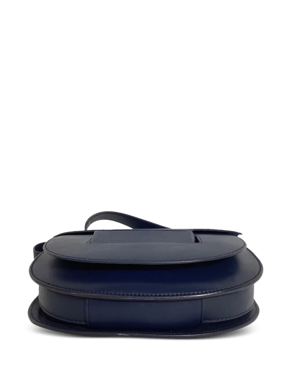 flap-top leather shoulder bag