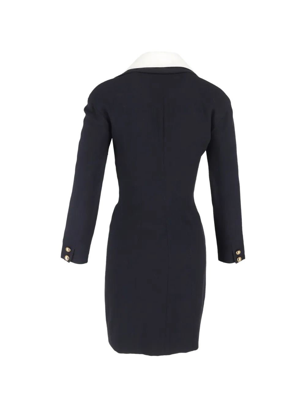 oversized-collar double-breasted dress