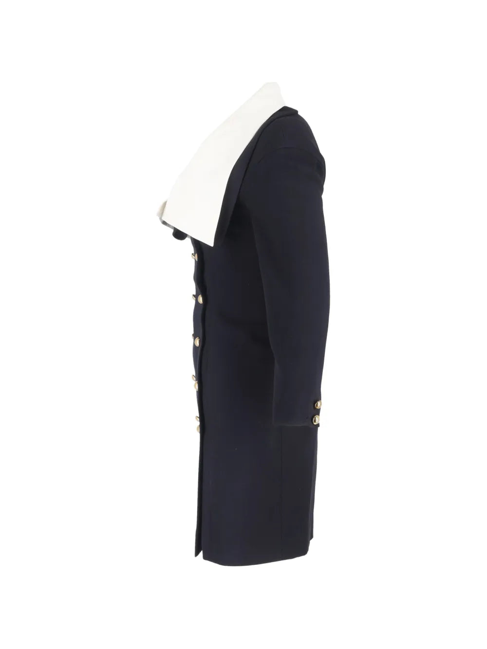 oversized-collar double-breasted dress