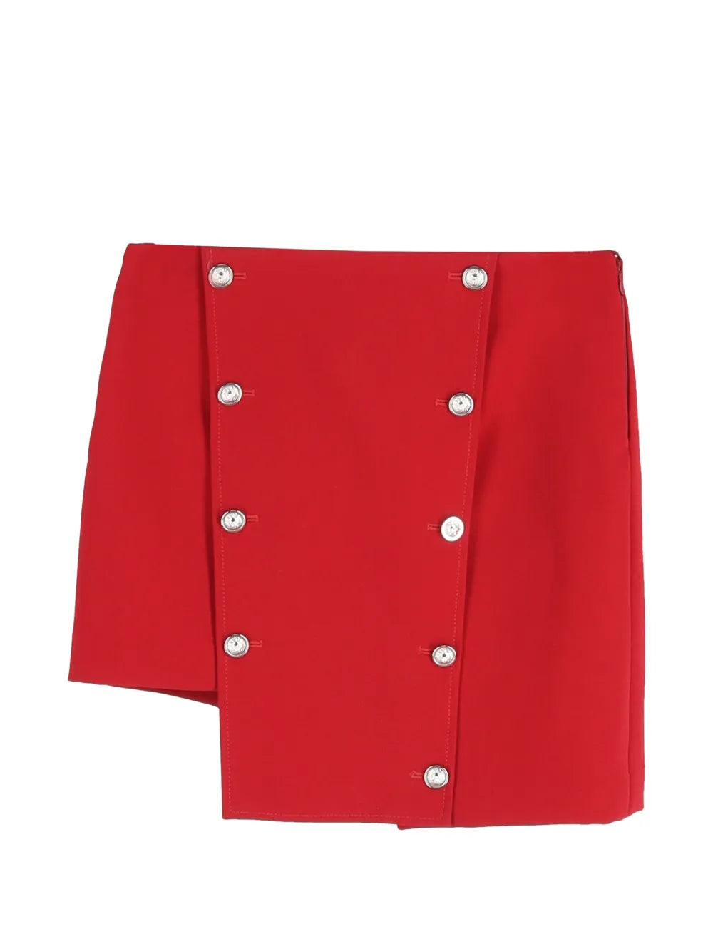 asymmetric button mini skirt