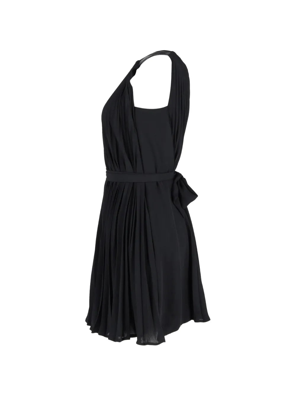 pleated mini dress