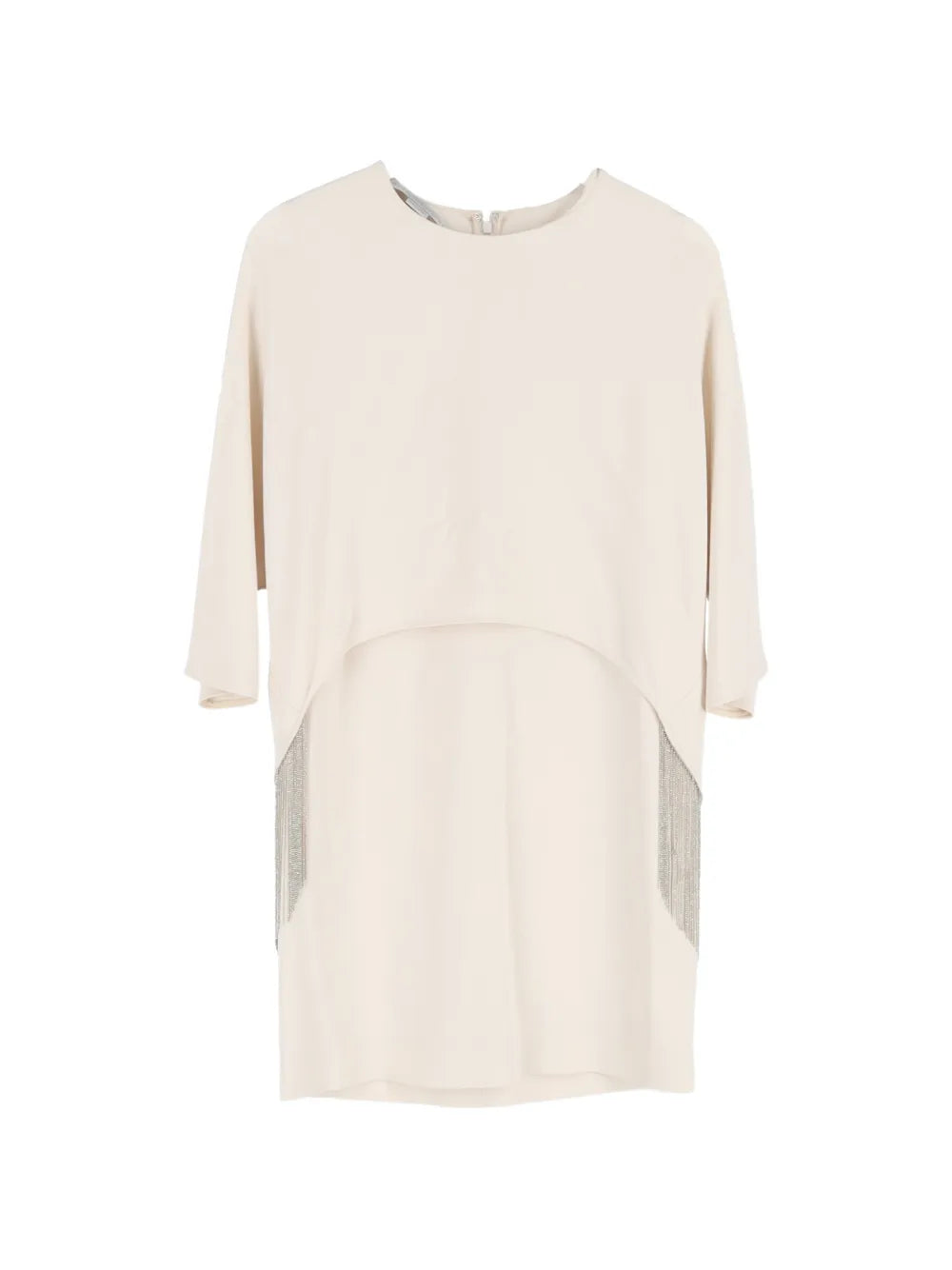 cape-effect fringed mini dress