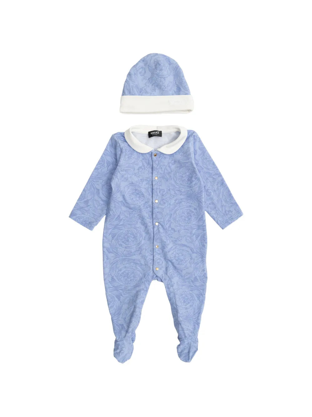 floral-print collared babygrow set