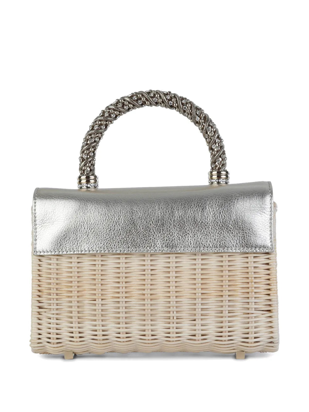 mini Jewel Efflorescence woven crystal-handle tote bag