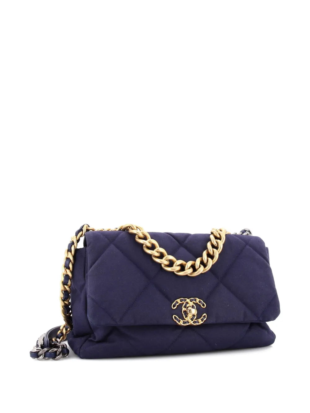 19 Flap Bag Quilted Canvas Large shoulder bag