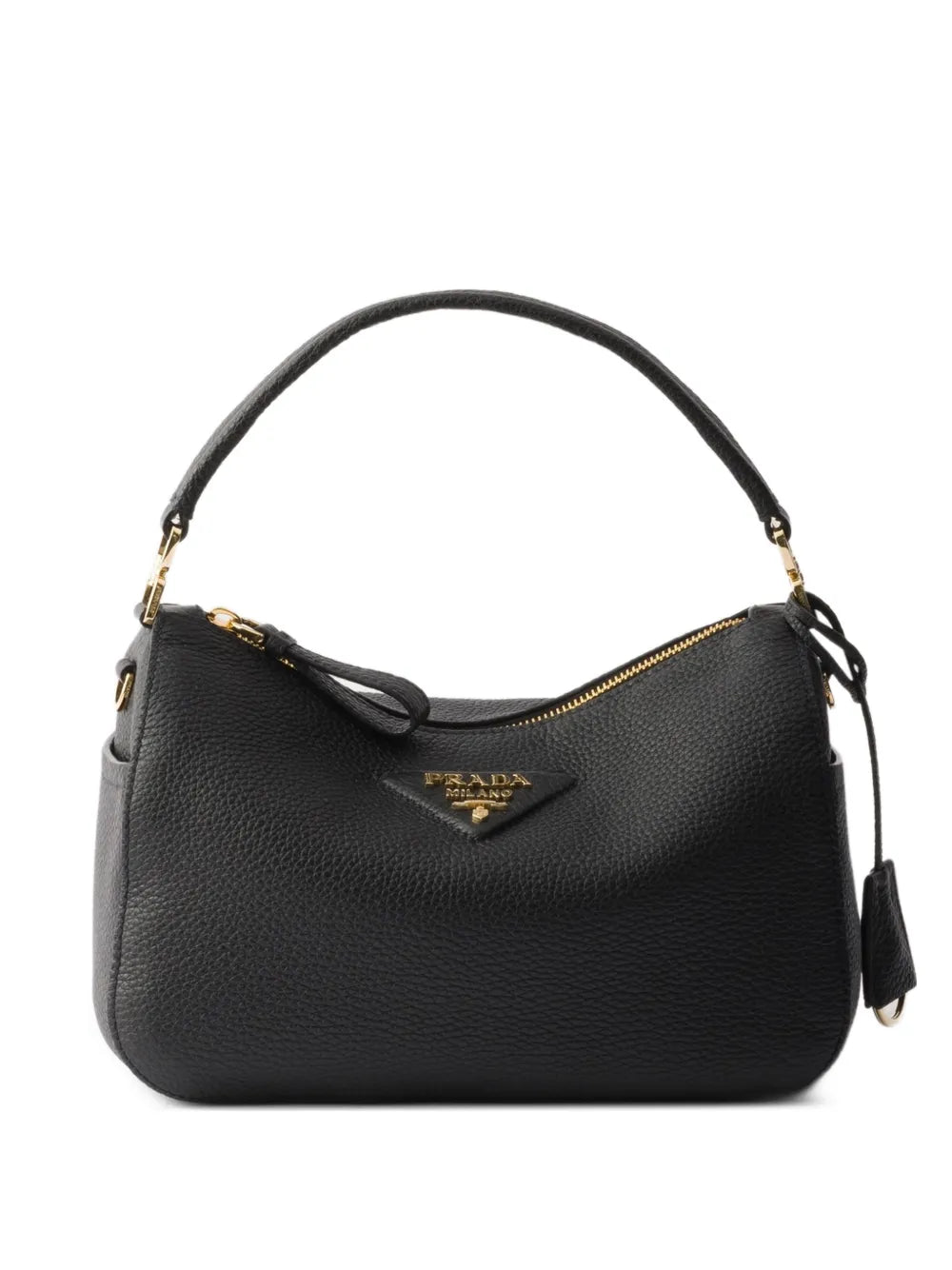 small logo-plaque leather shoulder bag