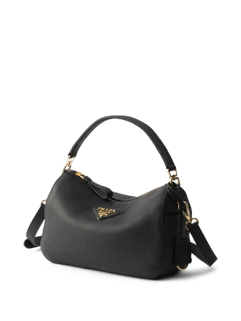 small logo-plaque leather shoulder bag
