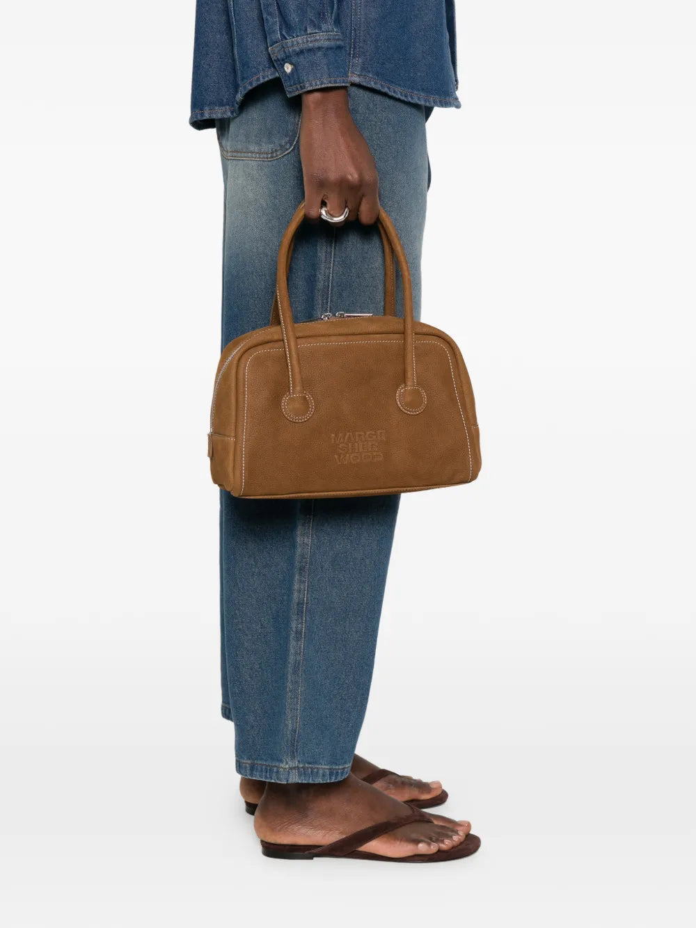 embossed-logo tote bag