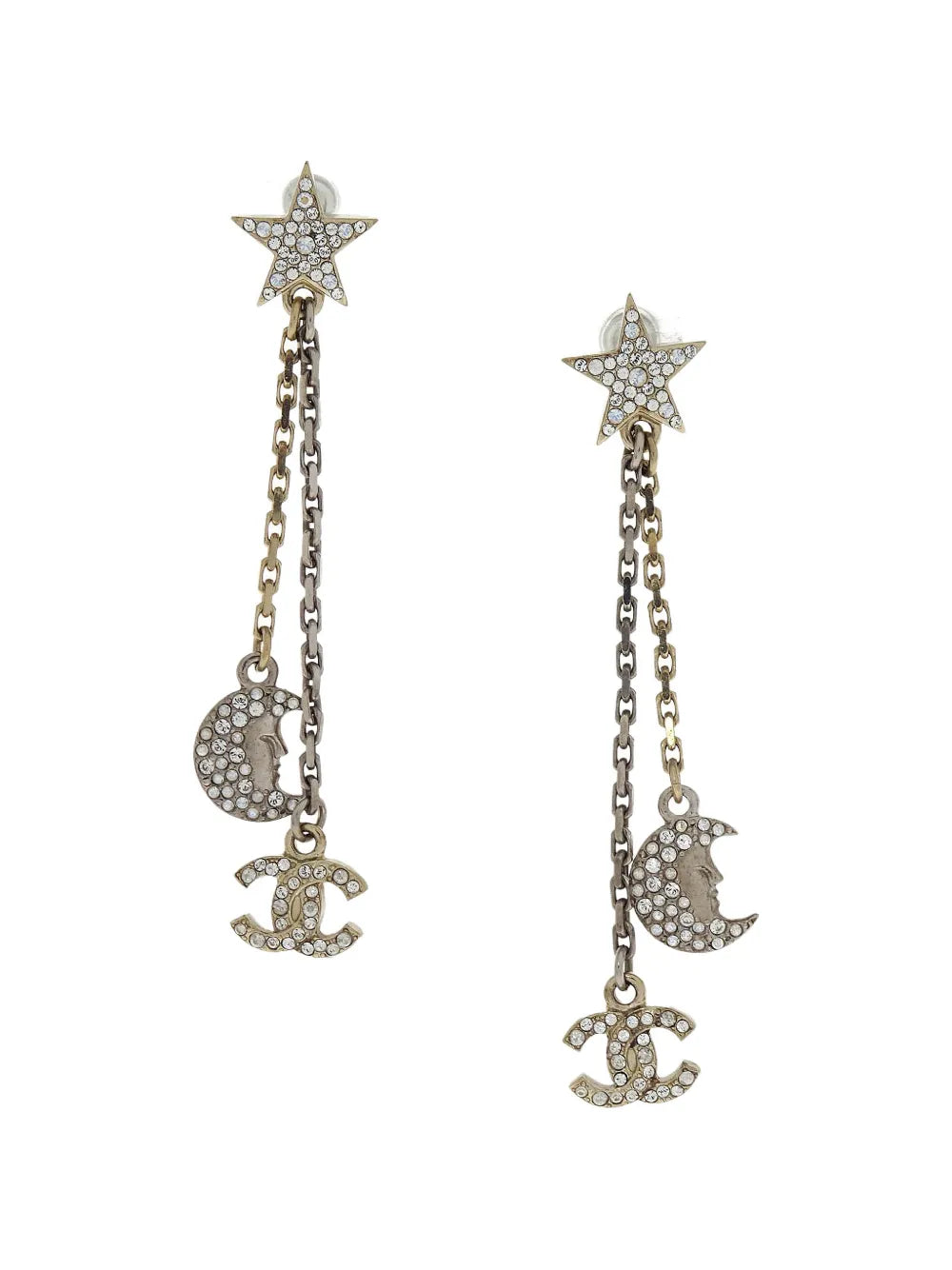 2017 star moon-pendant earrings