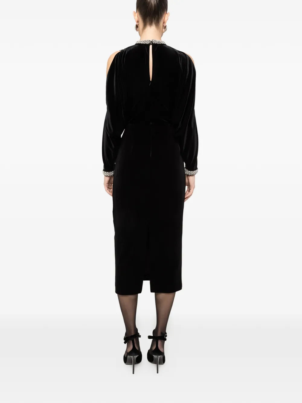 crystal velvet midi dress