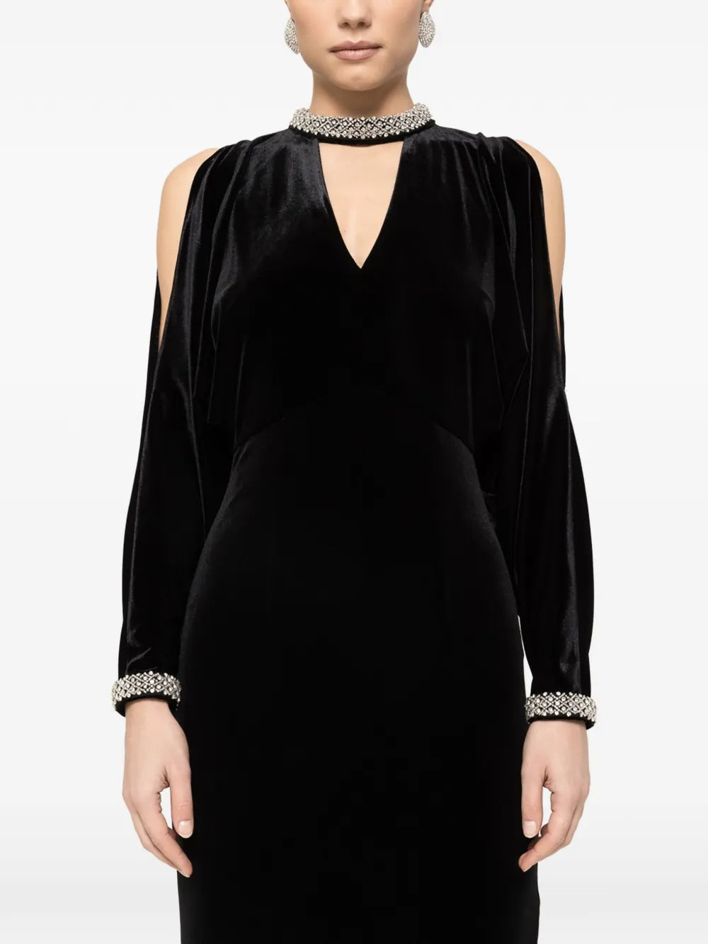 crystal velvet midi dress