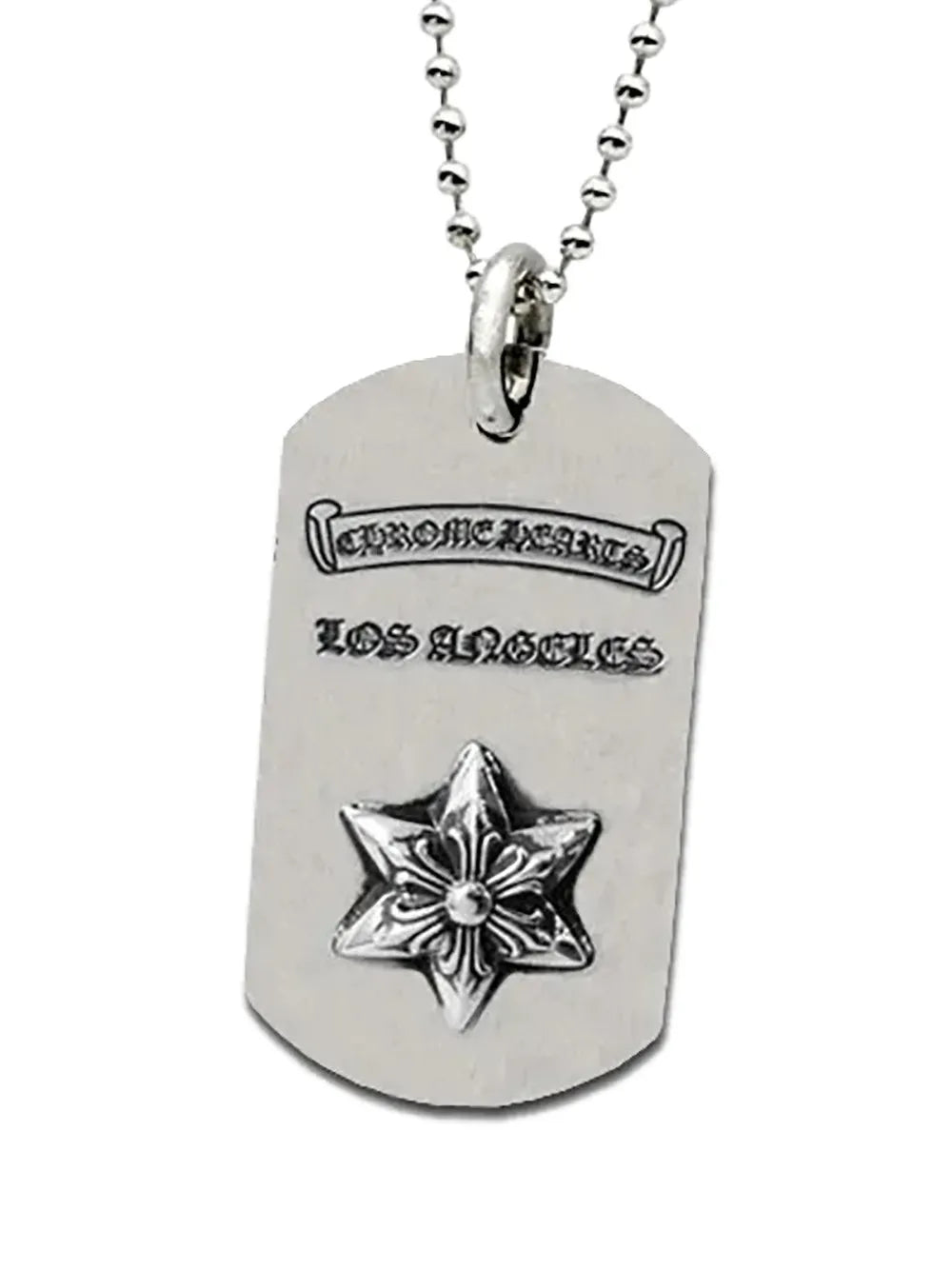 raised star dog tag necklace