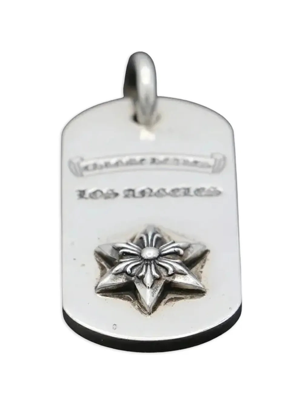 raised star dog tag necklace