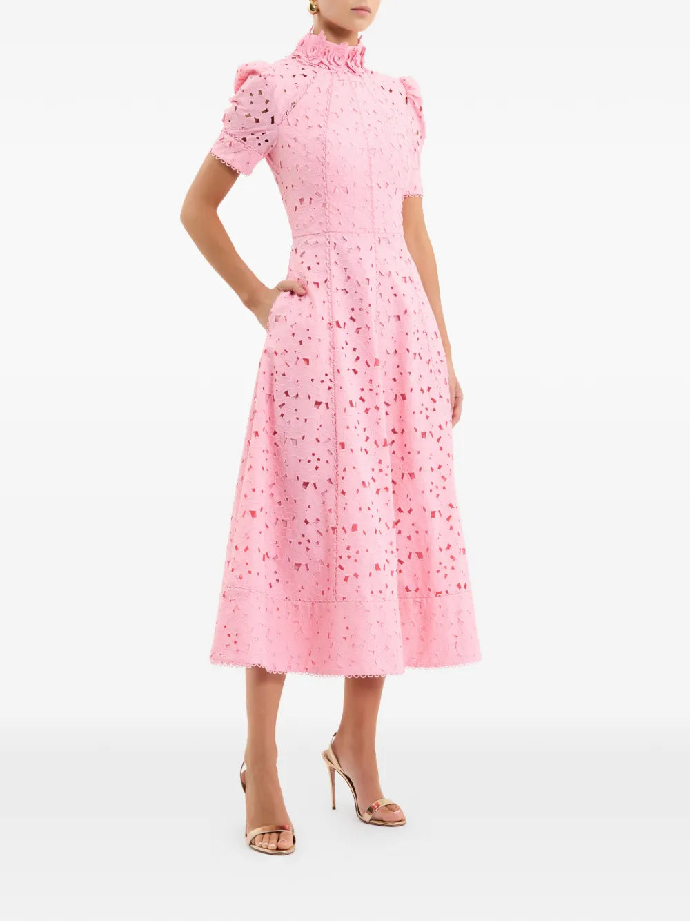 Kitsu high-neck midi dress