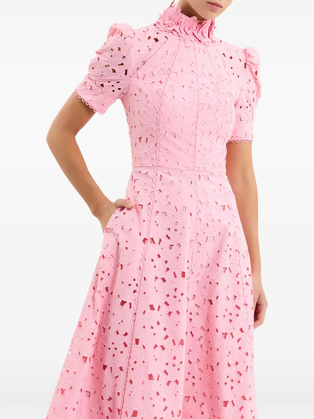 Kitsu high-neck midi dress