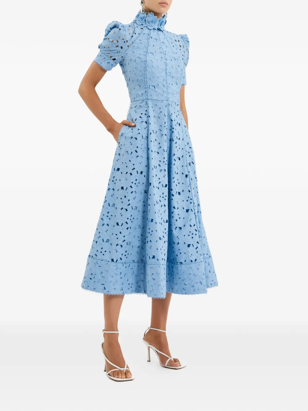 Kitsu high-neck midi dress