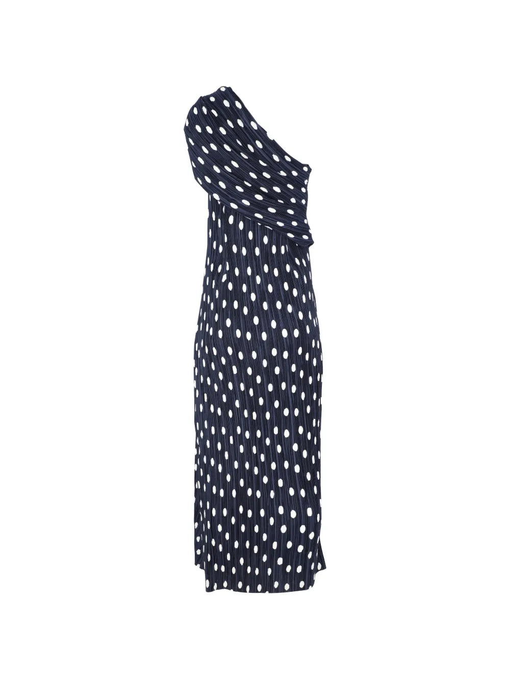 Terre one-shoulder dotted midi dress