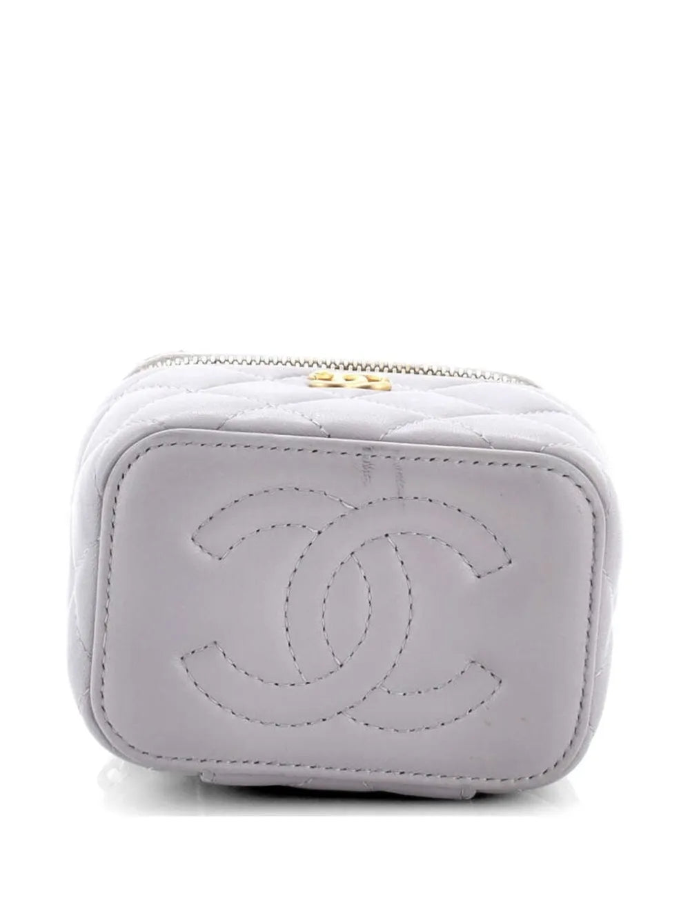 Pearl Crush Vanity Case with Chain Quilted Lambskin Mini clutch bag