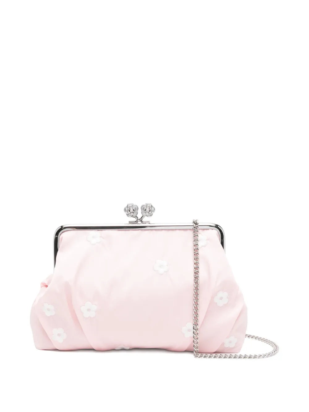 floral-pattern clutch bag