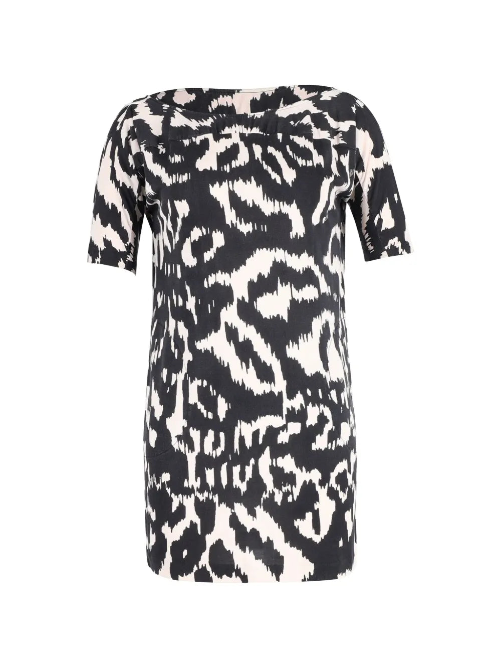 zebra-print shift dress