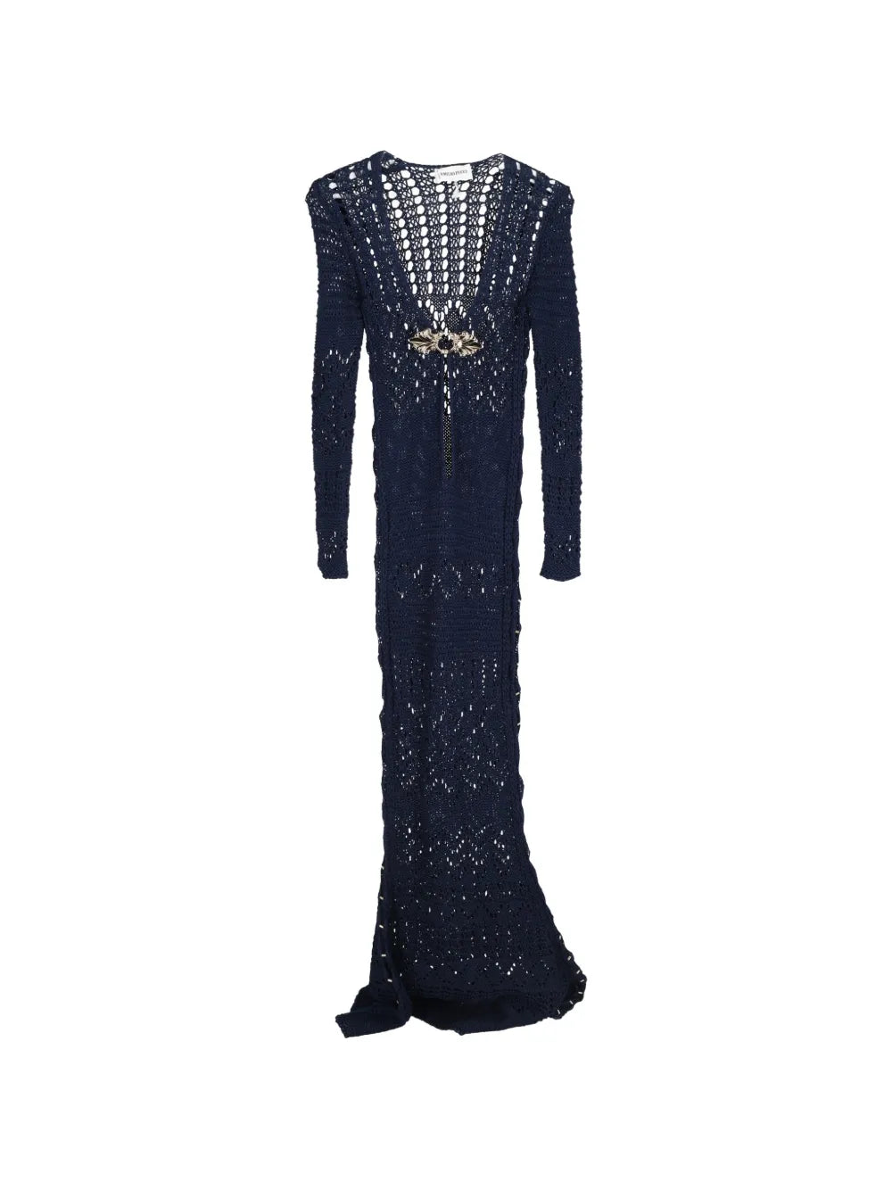 crochet V-neck maxi dress