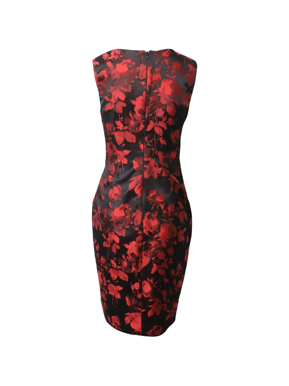 draped floral-print dress