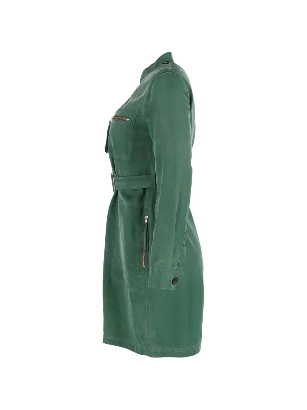 belted zip-up dress