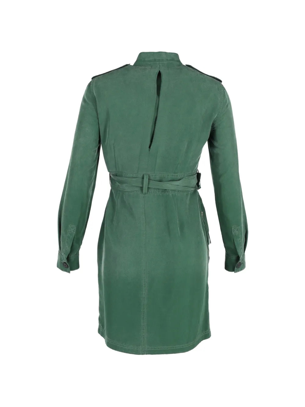 belted zip-up dress