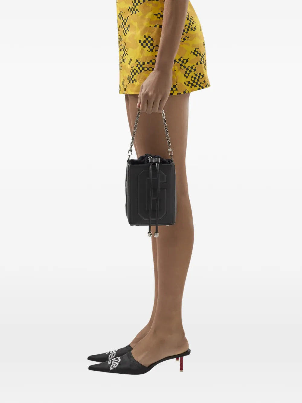 logo-embossed shoulder bag