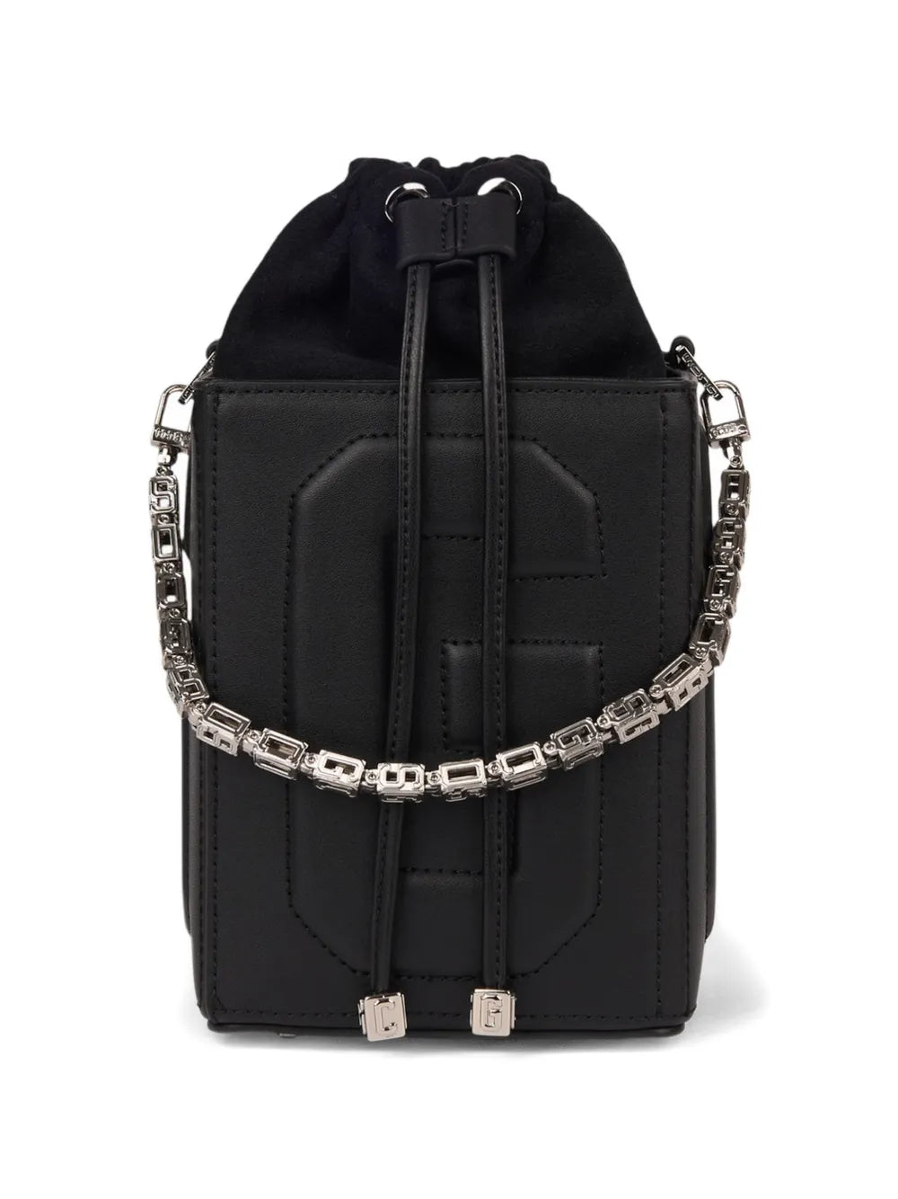 logo-embossed shoulder bag