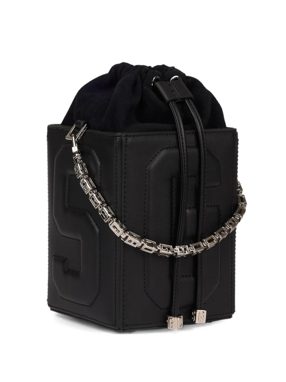 logo-embossed shoulder bag