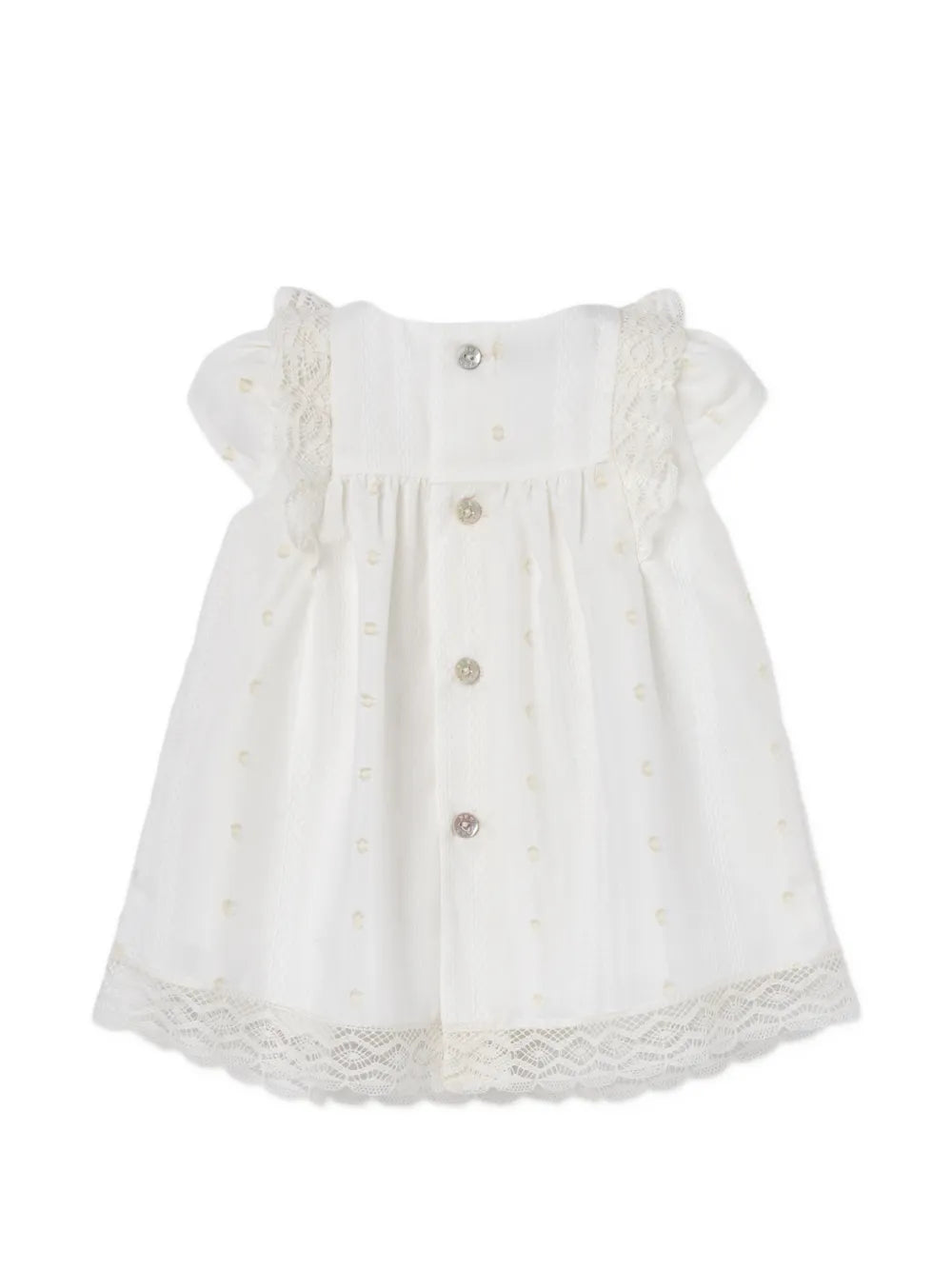 lace-trim bow-detail dress