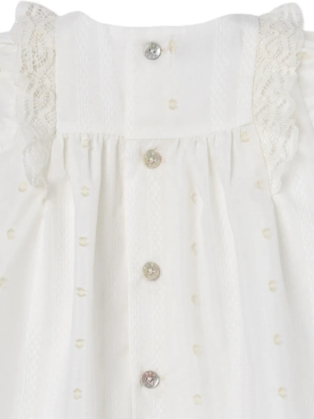 lace-trim bow-detail dress