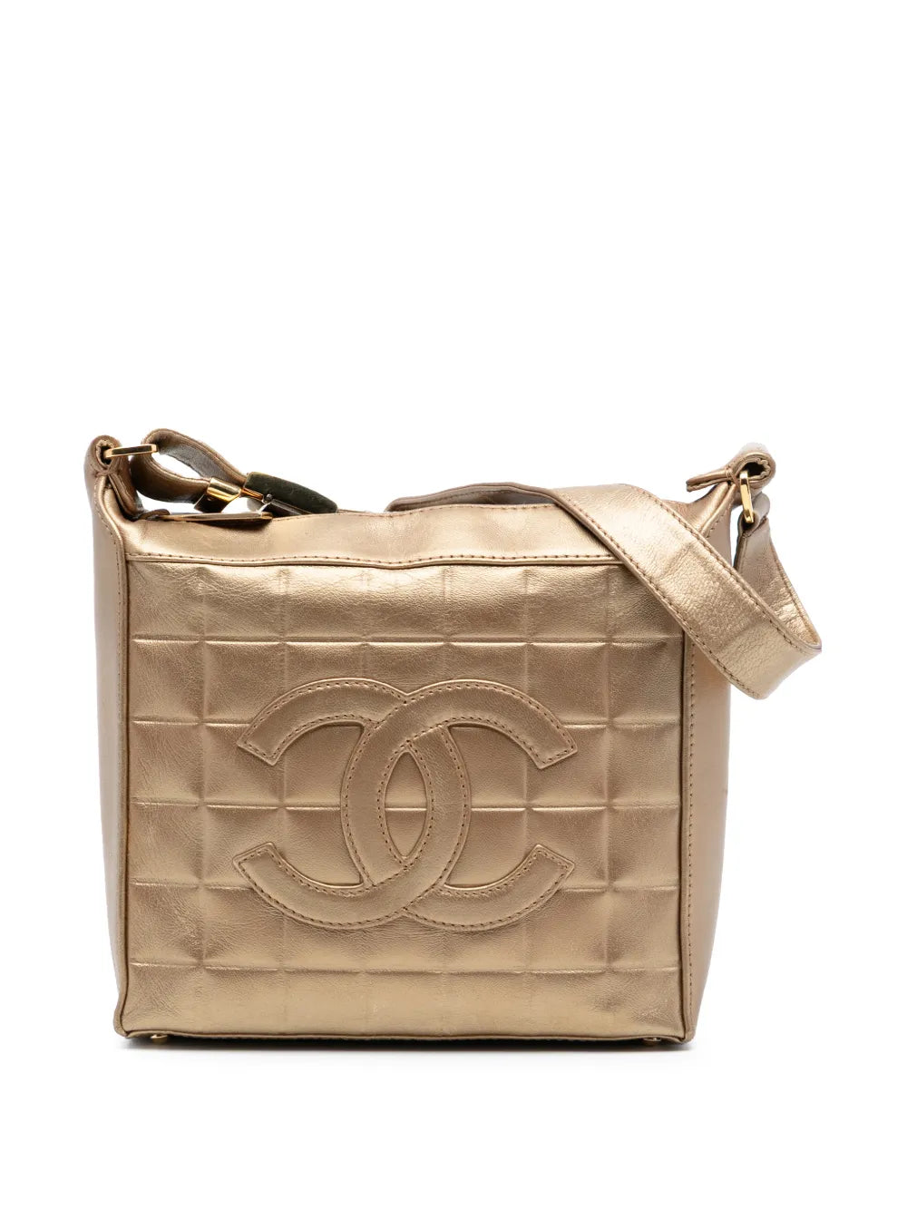 2000-2002 CC Chocolate Bar Metallic Lambskin shoulder bag