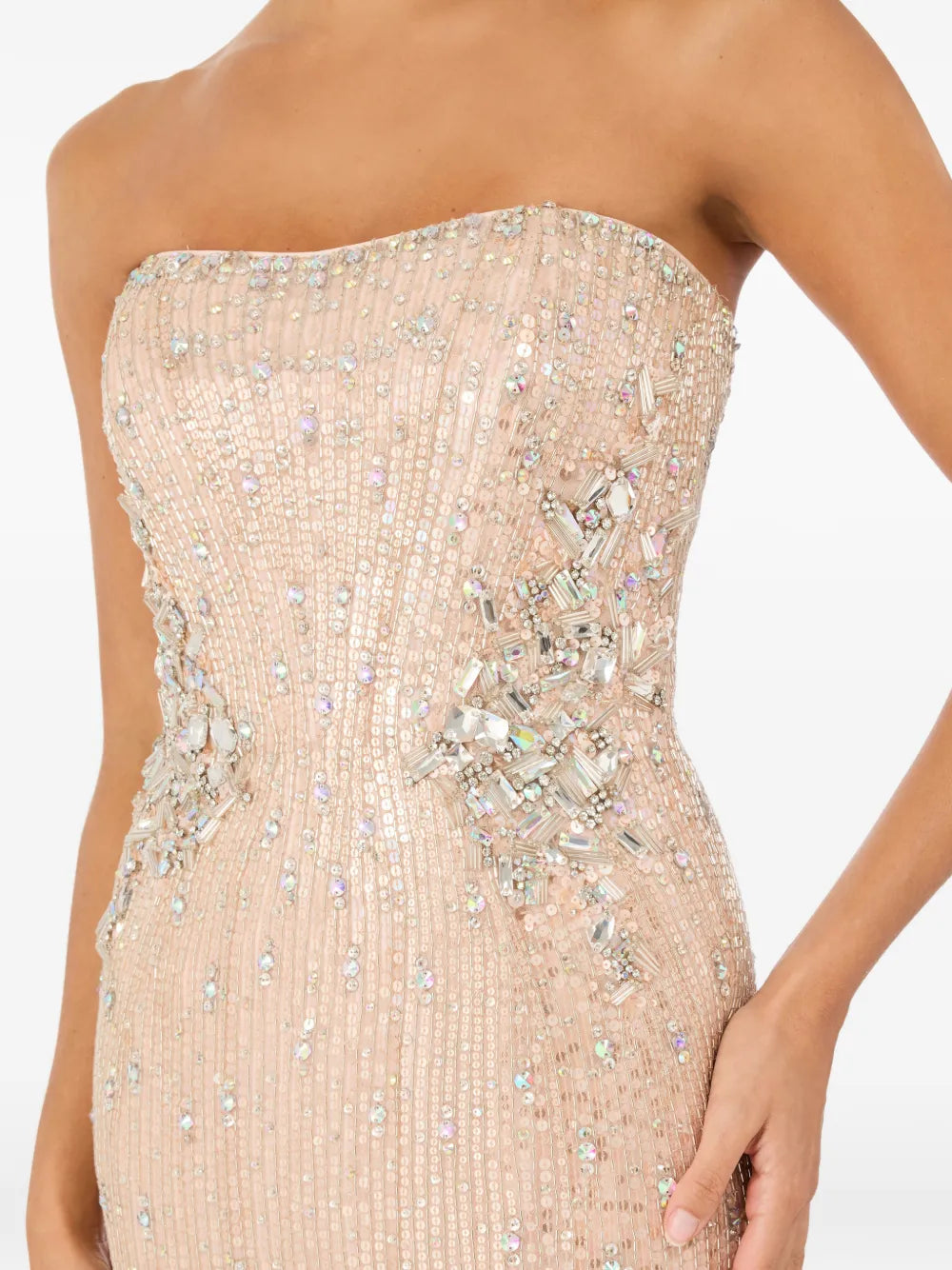 Topaz sequin-embellished strapless maxi dress
