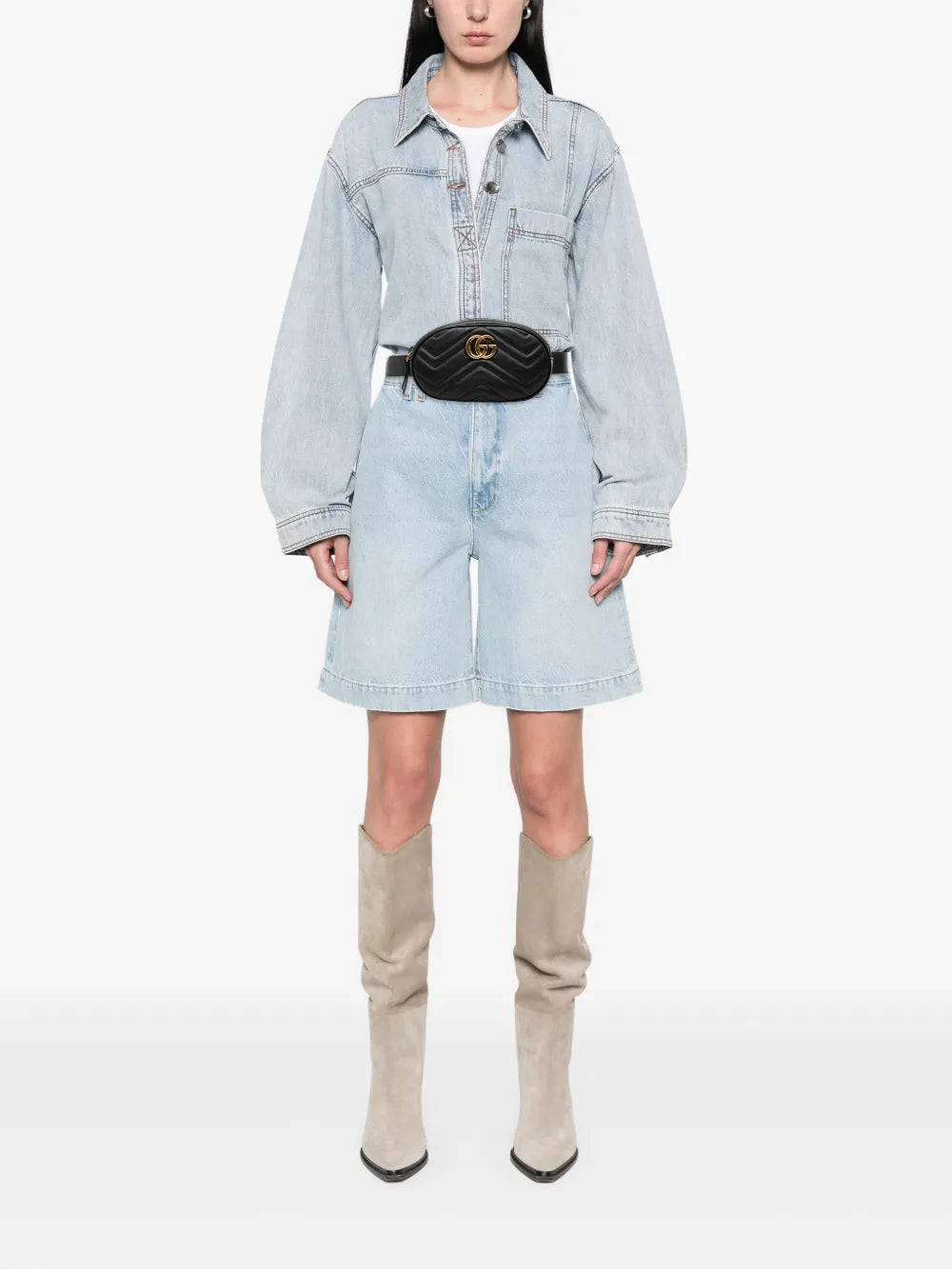 2000-2015 GG Marmont Matelasse Leather belt bag