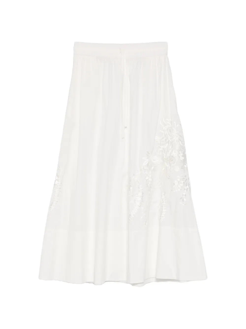 Ninja embroidery drawstring maxi skirt