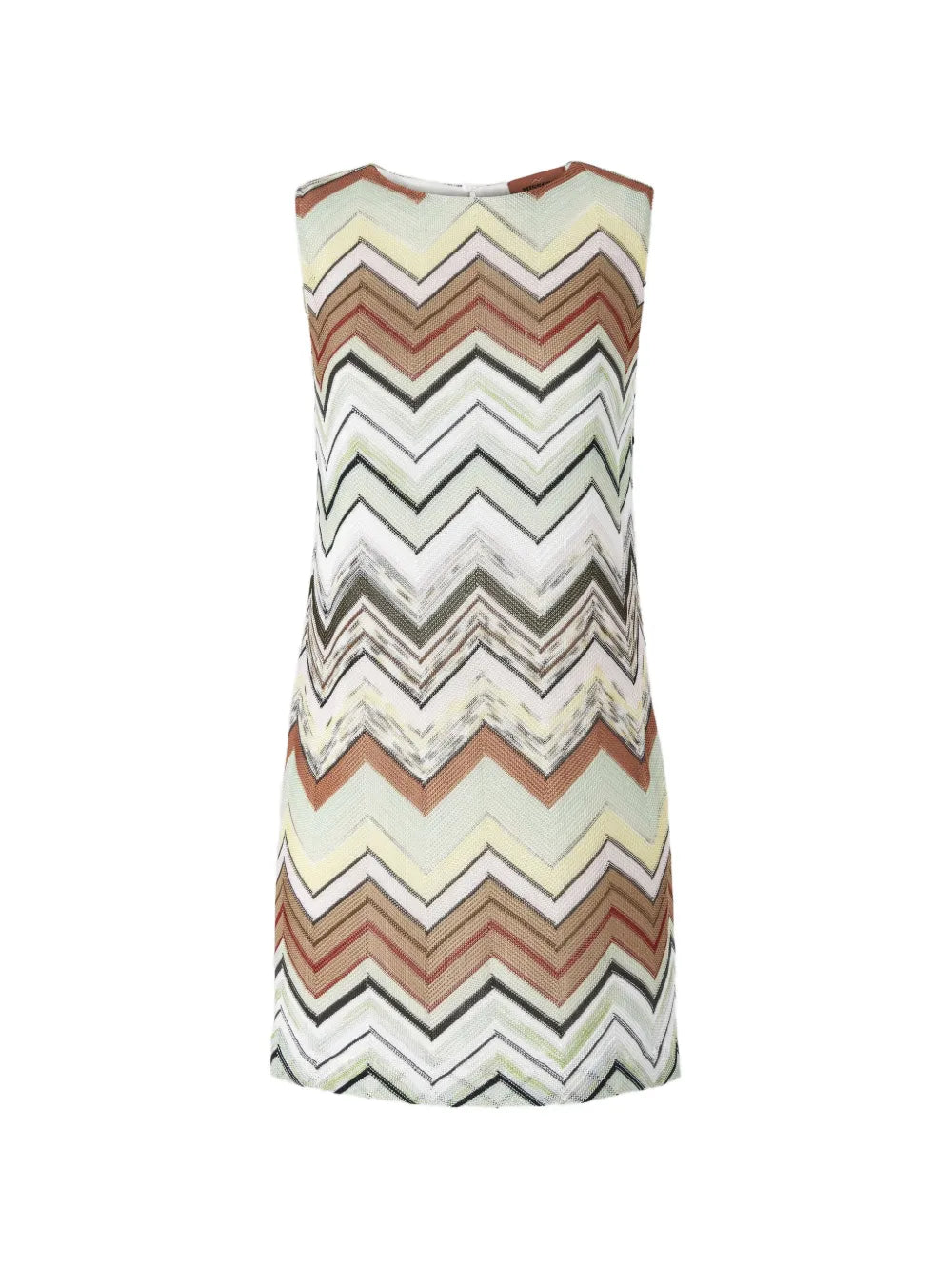zigzag-pattern sleeveless mini dress