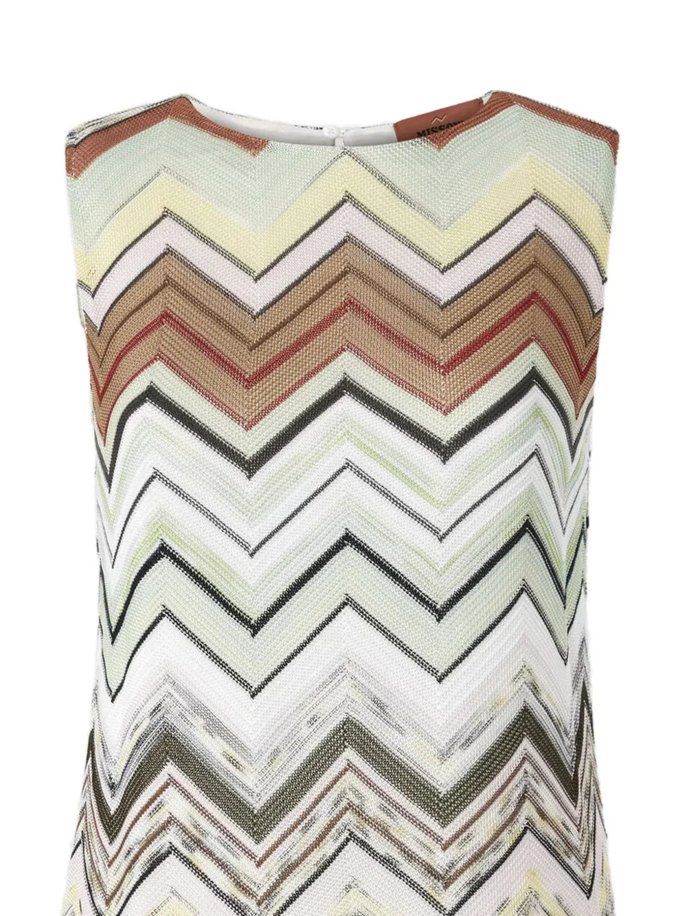 zigzag-pattern sleeveless mini dress
