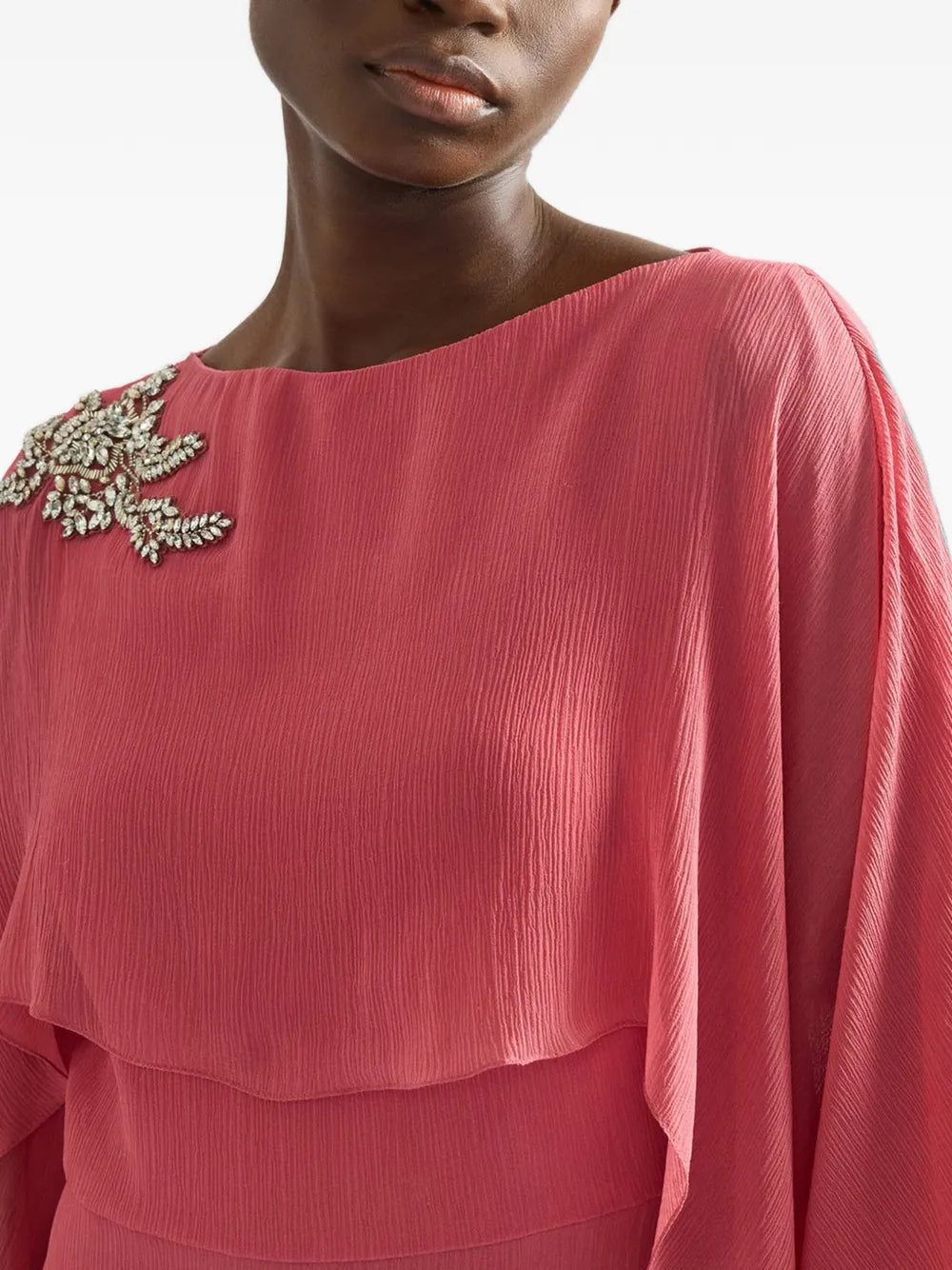 embellished long-sleeve maxi dress